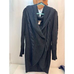 Baby Phat Cardigan Open Front -Cowl Neck  Black